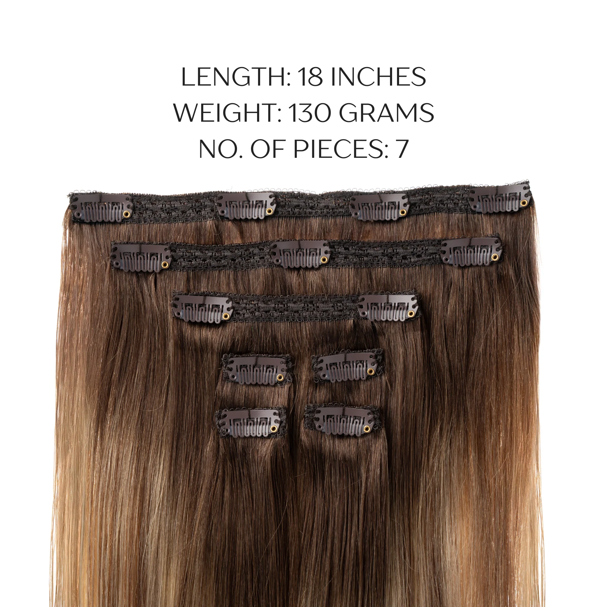 18" Clip-in Hair Extensions - Real Human Hair 130g - Image 37