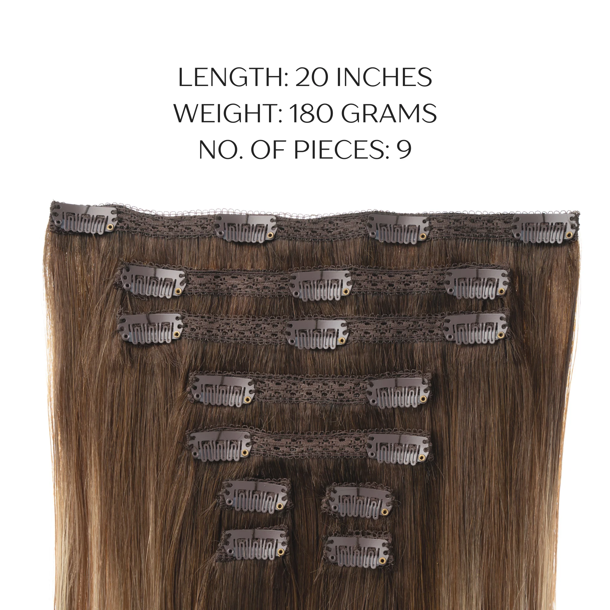 20" Clip-in Hair Extensions - Real Human Hair 180g - Image 35